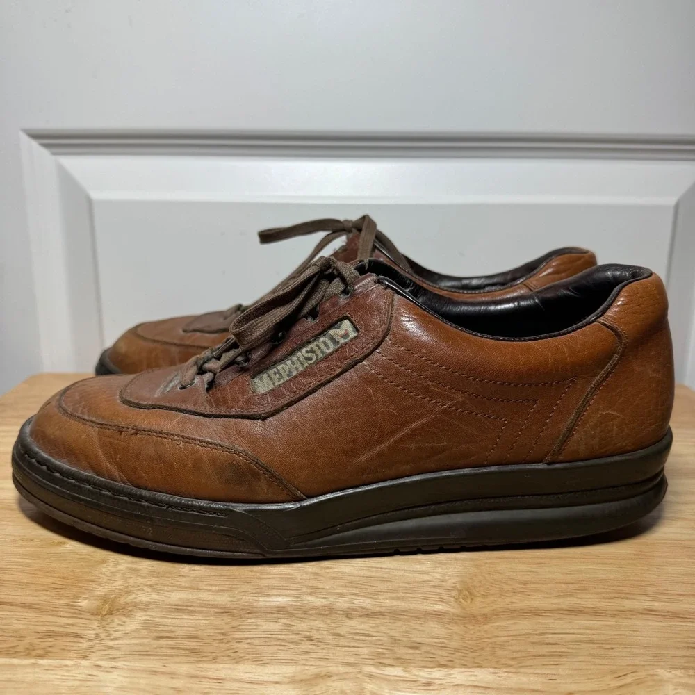 Mephisto Match Runoff Airjet Tan Grain Leather Walking Shoes Mens 10 Made France